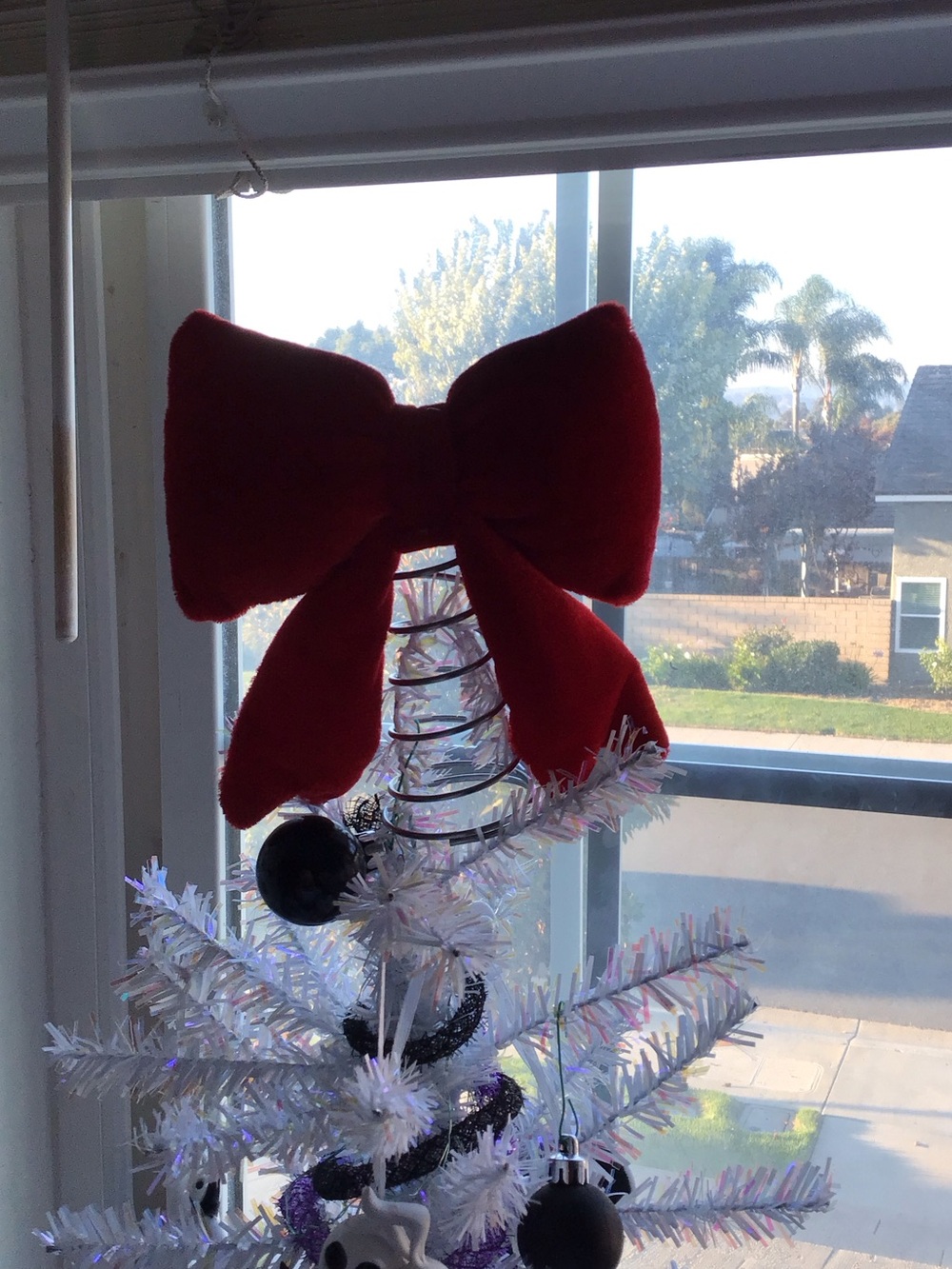 Red Velvet Bow Tree Topper - Unbranded